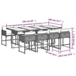 vidaXL 9 Piece Patio Dining Set with Cushions Beige Poly Rattan