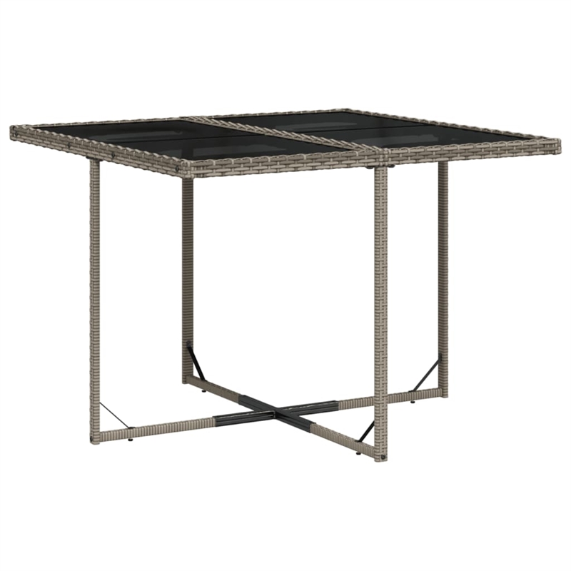 vidaXL 5 Piece Garden Dining Set with Cushions Grey Poly Rattan