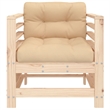 vidaXL Patio Chairs with Cushions 2 pcs Solid Wood Pine