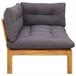 vidaXL Corner Sofa Unit Natural and Dark Grey Acacia Wood