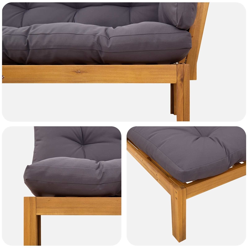 vidaXL Corner Sofa Unit Natural and Dark Grey Acacia Wood