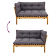 vidaXL Corner Sofa Unit Natural and Dark Grey Acacia Wood