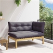 vidaXL Corner Sofa Unit Light Acacia and Dark Grey Acacia Wood