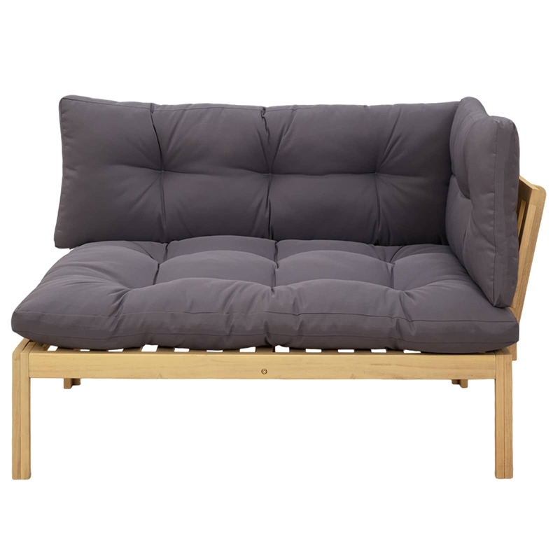 vidaXL Corner Sofa Unit Light Acacia and Dark Grey Acacia Wood