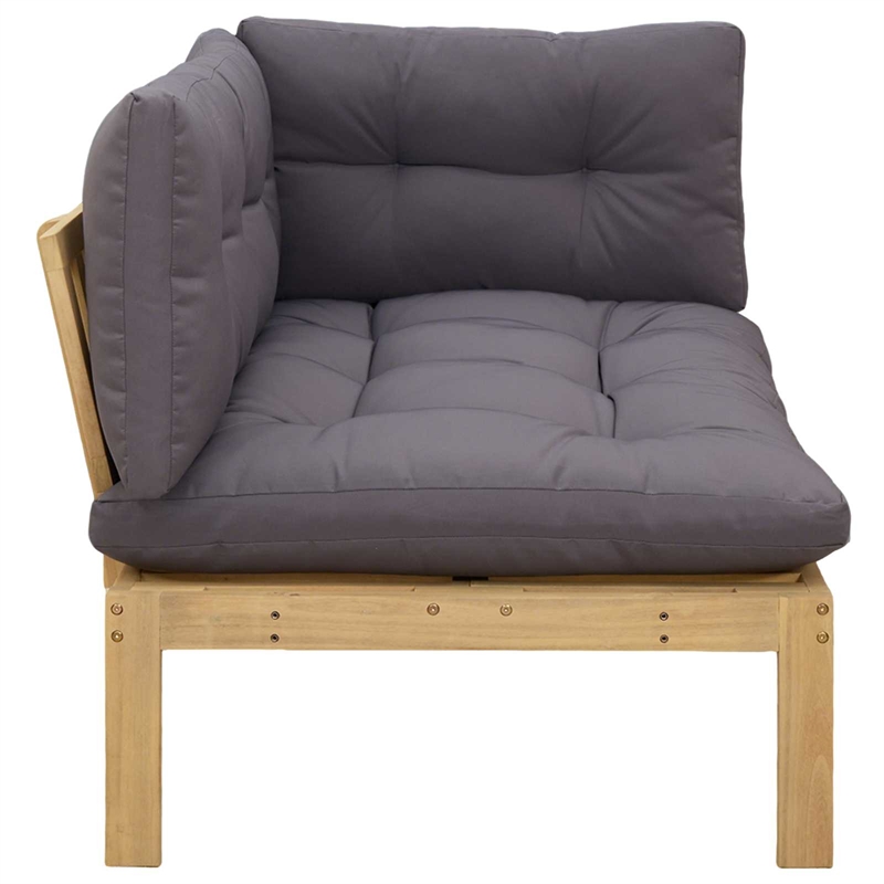 vidaXL Corner Sofa Unit Light Acacia and Dark Grey Acacia Wood
