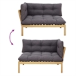 vidaXL Corner Sofa Unit Light Acacia and Dark Grey Acacia Wood