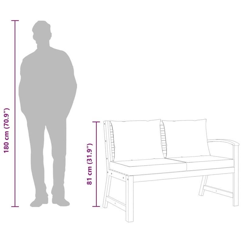 vidaXL Patio Bench 45.1