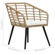 vidaXL 3 Piece Bistro Set Poly Rattan Oak