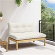 vidaXL Middle Sofa Unit Light Acacia and Cream White Acacia Wood