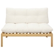 vidaXL Middle Sofa Unit Light Acacia and Cream White Acacia Wood