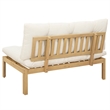 vidaXL Middle Sofa Unit Light Acacia and Cream White Acacia Wood