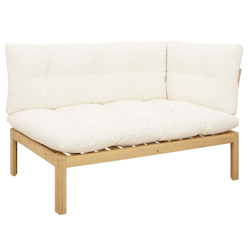 vidaXL Garden Pallet Sofa Units 2 Piece Light Brown and Cream White