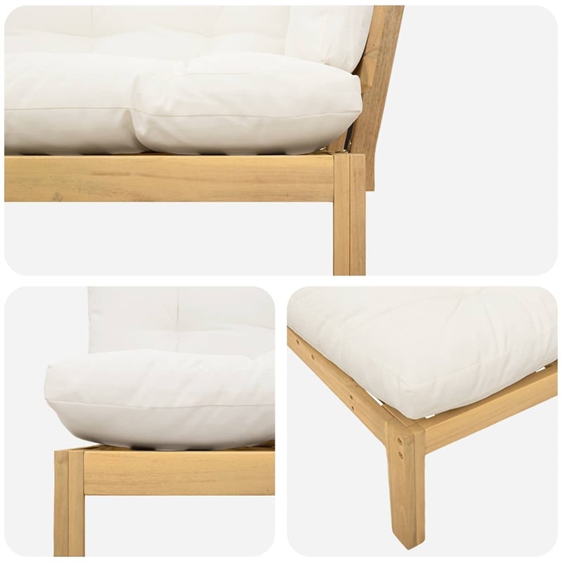 vidaXL Garden Pallet Sofa Units 2 Piece Light Brown and Cream White