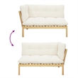 vidaXL Garden Pallet Sofa Units 2 Piece Light Brown and Cream White