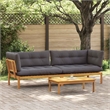 vidaXL Garden Pallet Sofa Units 2 Piece Natural and Dark Grey