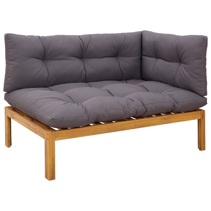 vidaXL Garden Pallet Sofa Units 2 Piece Natural and Dark Grey