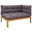 vidaXL Garden Pallet Sofa Units 2 Piece Natural and Dark Grey