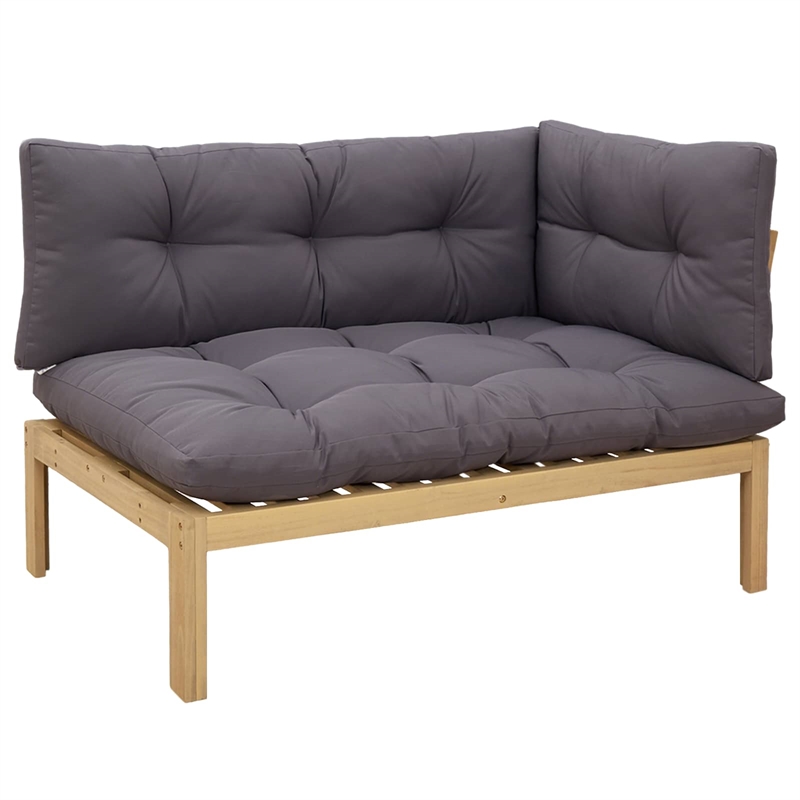 vidaXL Garden Pallet Sofa Units 2 Piece Light Brown and Dark Grey