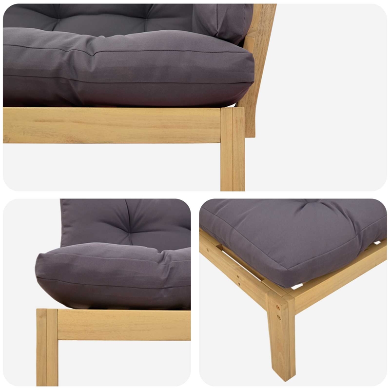 vidaXL Garden Pallet Sofa Units 2 Piece Light Brown and Dark Grey