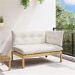 vidaXL Corner Sofa Unit Light Acacia and Cream White Acacia Wood