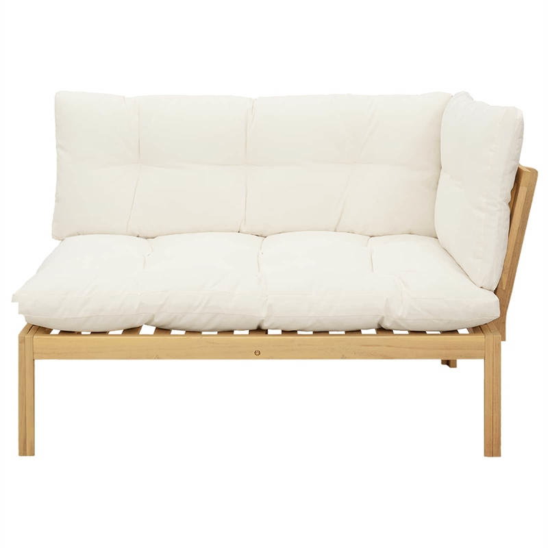 vidaXL Corner Sofa Unit Light Acacia and Cream White Acacia Wood