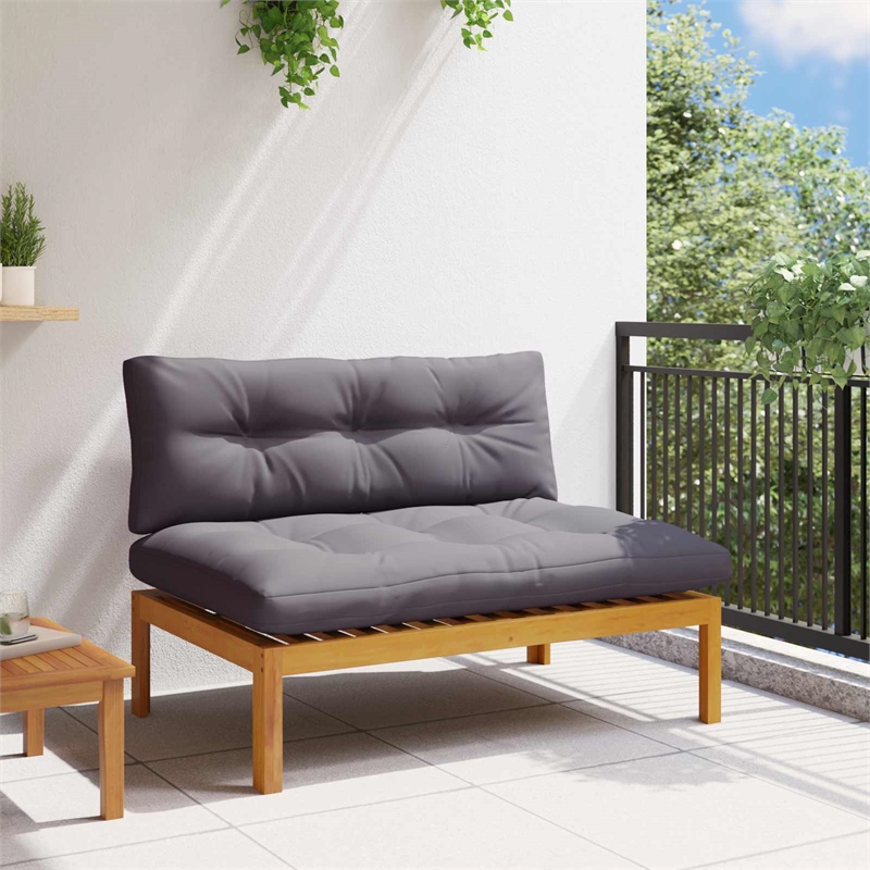 vidaXL Middle Sofa Unit Natural and Dark Grey Acacia Wood