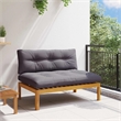 vidaXL Middle Sofa Unit Natural and Dark Grey Acacia Wood