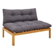 vidaXL Middle Sofa Unit Natural and Dark Grey Acacia Wood