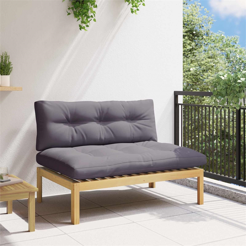 vidaXL Middle Sofa Unit Light Acacia and Dark Grey Acacia Wood