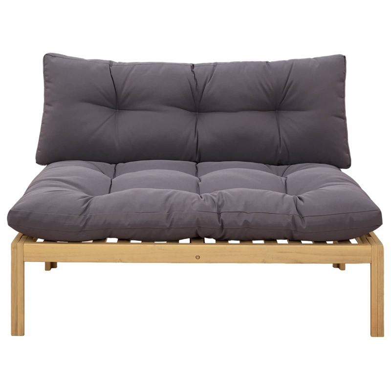 vidaXL Middle Sofa Unit Light Acacia and Dark Grey Acacia Wood