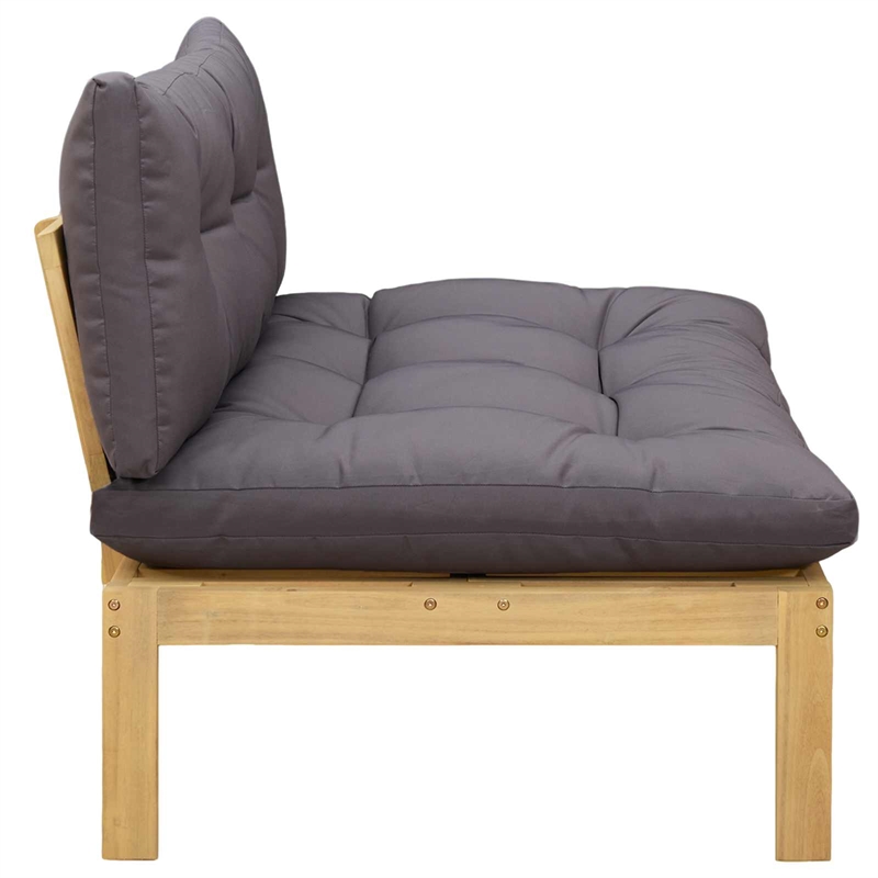 vidaXL Middle Sofa Unit Light Acacia and Dark Grey Acacia Wood