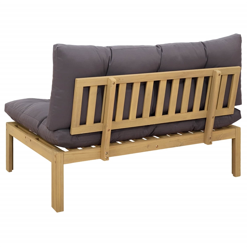 vidaXL Middle Sofa Unit Light Acacia and Dark Grey Acacia Wood