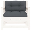 vidaXL Patio Chairs with Cushions 2 pcs White Solid Wood Pine
