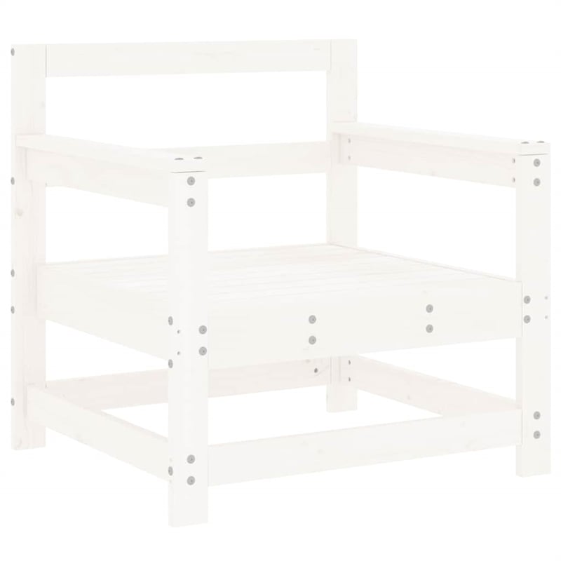 vidaXL Patio Chairs with Cushions 2 pcs White Solid Wood Pine