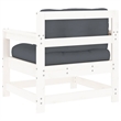 vidaXL Patio Chairs with Cushions 2 pcs White Solid Wood Pine