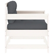 vidaXL Patio Chairs with Cushions 2 pcs White Solid Wood Pine