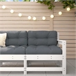 vidaXL Patio Chair with Cushions White Solid Wood Pine