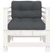 vidaXL Patio Chairs with Cushions 2 pcs White Solid Wood Pine