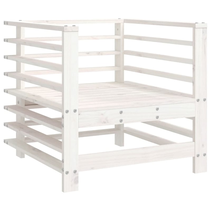 vidaXL Patio Chairs with Cushions 2 pcs White Solid Wood Pine