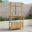 vidaXL Outdoor Bar Table Natural 43.3 x 19.7 x 82.7 in Bamboo