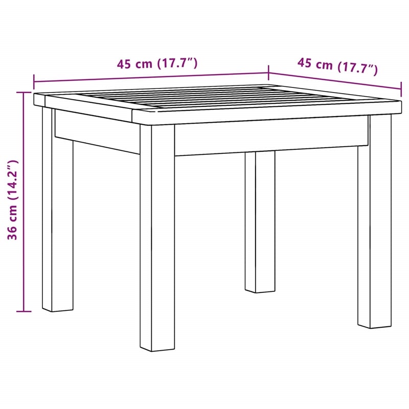 vidaXL Coffee Table Light Acacia 17.72 x 17.72 x 14.17 in
