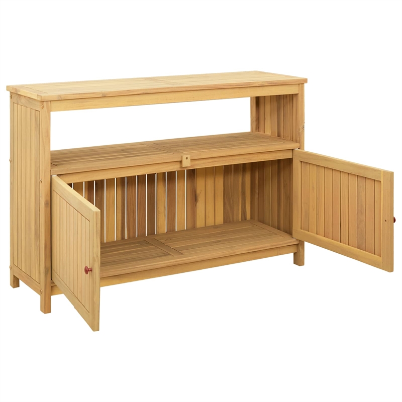 vidaXL Garden Console Table Light Acacia 43.31 x 13.78 x 29.53 in