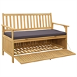 vidaXL Storage Bench 2 -Seater 47.24 x 24.80 x 33.07 in Rectangular