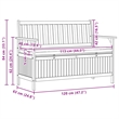 vidaXL Storage Bench 2 -Seater 47.24 x 24.80 x 33.07 in Rectangular