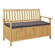 vidaXL Storage Bench 2 -Seater 47.24 x 24.80 x 33.07 in Rectangular