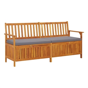 vidaXL Storage Bench with Cushion 66.9&quot Solid Wood Acacia