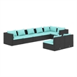 vidaXL 8 Piece Patio Lounge Set with Cushions Black Poly Rattan