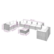 vidaXL 9 Piece Patio Lounge Set with Cushions Poly Rattan Brown