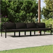 vidaXL 4 Piece Patio Lounge Set with Cushions Aluminum Anthracite