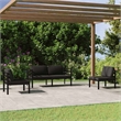 vidaXL 4 Piece Patio Lounge Set with Cushions Aluminum Anthracite